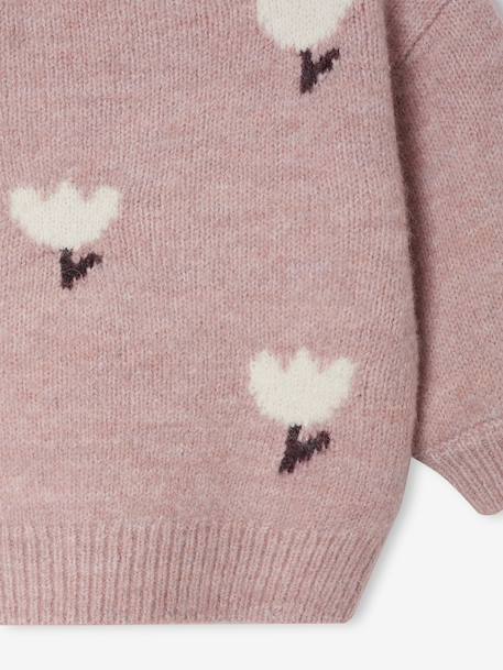 Jacquard knit jumper for baby girls marl beige+parma - vertbaudet enfant 