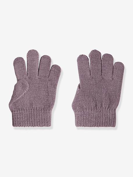 Girls merino wool blend gloves Name It dusky pink+twine - vertbaudet enfant 