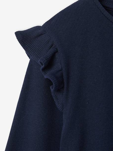 Dual Fabric Christmas Special Dress with Tulle Skirt for Girls ecru+navy blue - vertbaudet enfant 