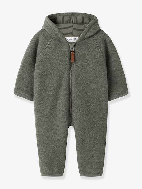 Winter playsuit in merino wool with jersey lining Name It for baby lichen - vertbaudet enfant 
