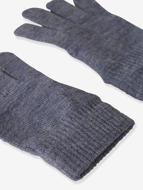 Gants garçon en mélange de laine mérinos name it bleu grisé+gris chiné - vertbaudet enfant 