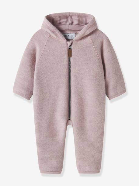 Baby Merino Wool Winter Playsuit with Jersey Lining Name It mauve - vertbaudet enfant 