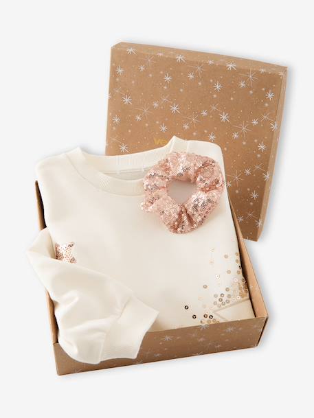 Sweat de Noël enfant fille écru - vertbaudet enfant 