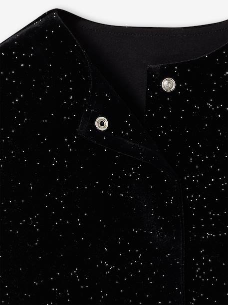 Velvet-look kimono jacket for girls black - vertbaudet enfant 