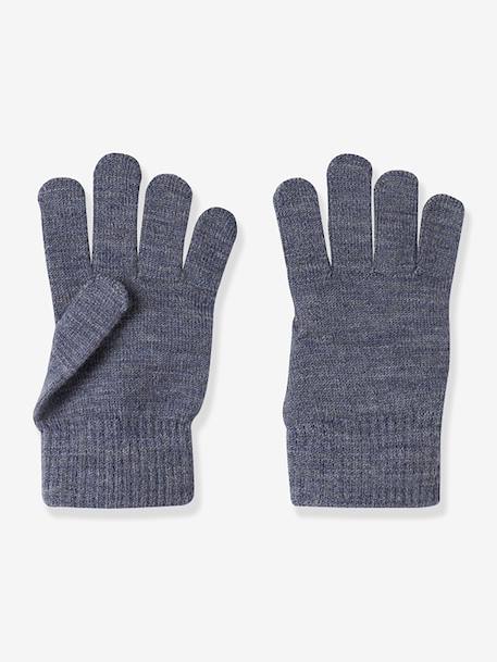 Gants garçon en mélange de laine mérinos name it bleu grisé+gris chiné - vertbaudet enfant 
