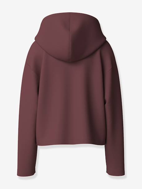 Hooded sweatshirt with lettering Name It for girls chocolate+dusky pink - vertbaudet enfant 