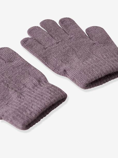 Girls merino wool blend gloves Name It dusky pink+twine - vertbaudet enfant 