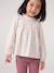 Girl's blouse with smocked sleeves ivory+sage green+vanilla - vertbaudet enfant 
