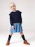 Long-sleeved dress for girls ecru+navy blue - vertbaudet enfant 