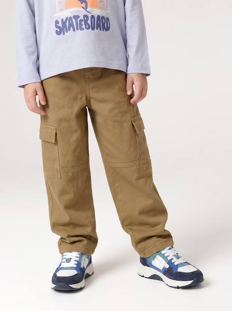 Cargo trousers for boys denim blue+olive - vertbaudet enfant 