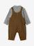 Ensemble salopette chemise bébé garçon olive - vertbaudet enfant 