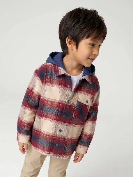 Chemise à capuche garçon bordeaux - vertbaudet enfant 
