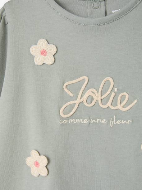 Long-sleeved T-shirt for baby girls crystal blue - vertbaudet enfant 