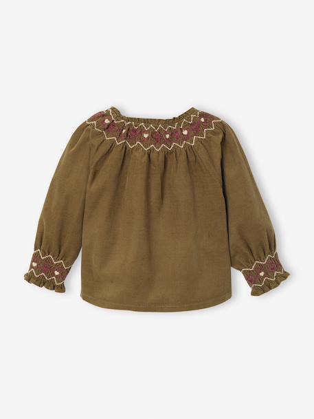 Blouse bébé fille manches longues olive - vertbaudet enfant 