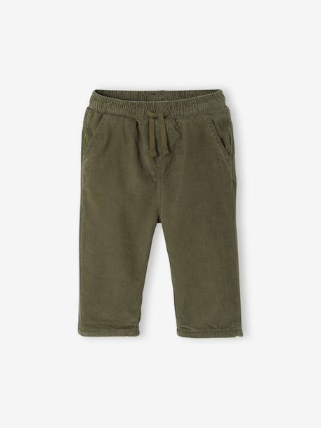 Corduroy trousers for baby boys khaki+navy blue - vertbaudet enfant 