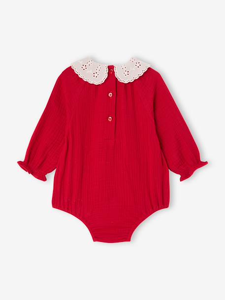 Jumpsuit and tights set for baby girls red - vertbaudet enfant 