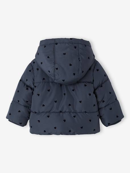 Hooded puffer jacket for baby girls night blue - vertbaudet enfant 