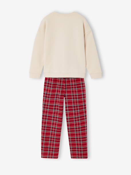 Pyjamas in sweatshirt fabric and flannel for girls red - vertbaudet enfant 