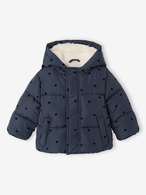 -Hooded puffer jacket for baby girls
