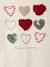 Long Sleeve T-Shirt with Heart in Relief, for Girls blush+ecru+green+white - vertbaudet enfant 