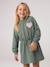 Short hooded dress for girls green+marl grey+navy blue - vertbaudet enfant 