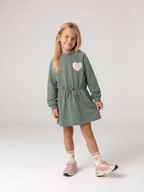 Short hooded dress for girls - vertbaudet enfant