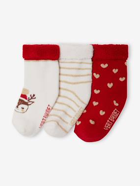 Pack of 3 Christmas socks for baby girls - vertbaudet enfant -Pack of 3 Christmas socks for baby girls