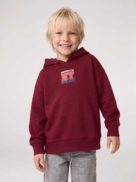 Hooded sweatshirt for boys marl red+navy blue - vertbaudet enfant 