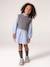 Robe-chemise fille effet 2 en 1 écru+gris chiné+marine - vertbaudet enfant 