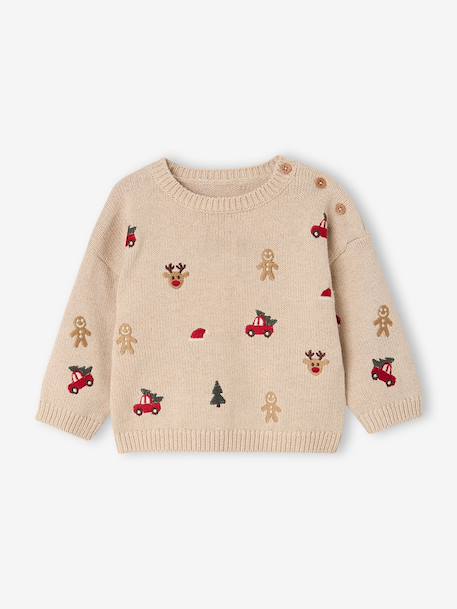 Knitted jumper and trousers set for baby boys marl beige - vertbaudet enfant 