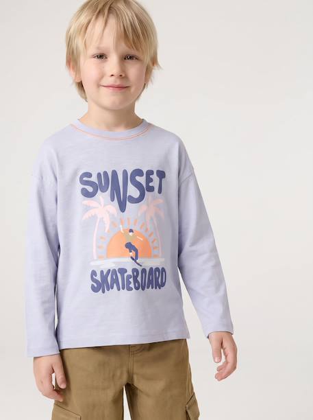 T-shirt manches longues garçon bleu clair - vertbaudet enfant 