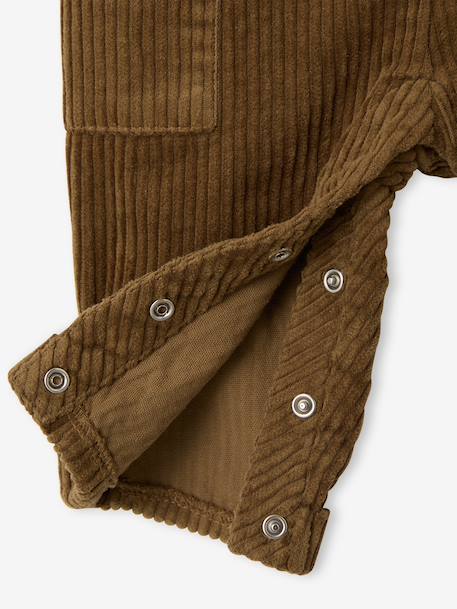 Dungaree set with shirt for baby boys olive - vertbaudet enfant 