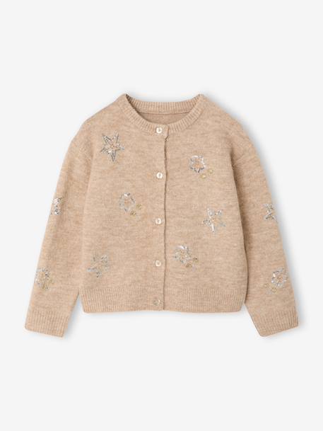 Gilet fille manches longues beige - vertbaudet enfant 
