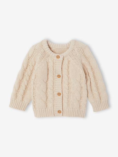 Gilet bébé garçon torsadé beige chiné - vertbaudet enfant 