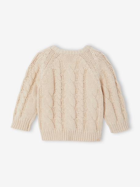 Cable knit cardigan for baby boys marl beige - vertbaudet enfant 