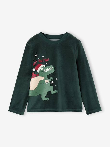 Velour pyjamas for boys fir green - vertbaudet enfant 