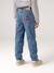 Girls' embroidered floral Mom jeans blue+light blue+medium blue - vertbaudet enfant 