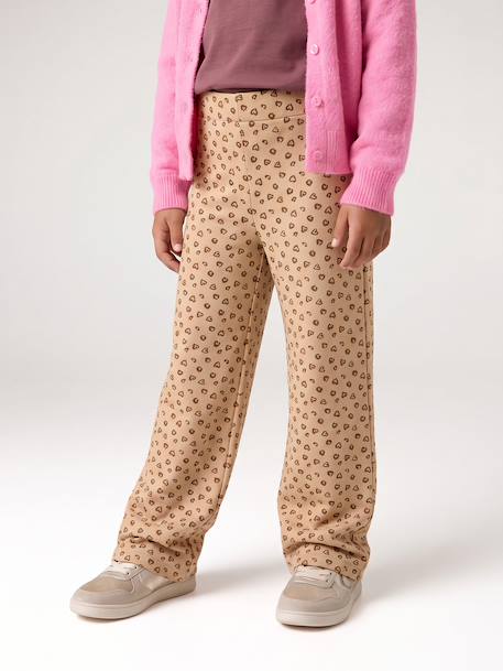 Wide-Leg Fleece Leggings for Girls navy blue+vanilla - vertbaudet enfant 