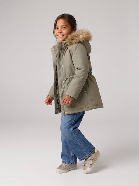 Parka fille 3 en 1 hiver à capuche DARK GREEN+kaki+noir+PURPLE DARK+sauge - vertbaudet enfant 