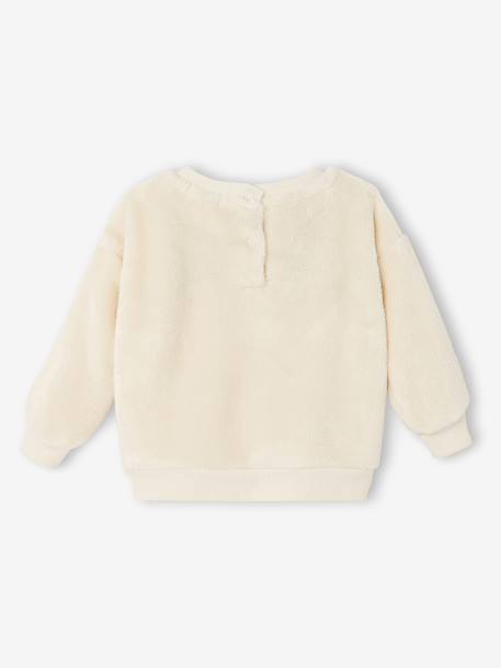 Sherpa sweatshirt for baby girls vanilla - vertbaudet enfant 