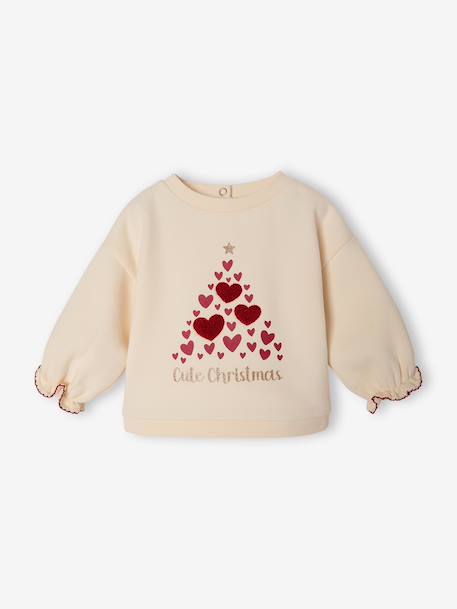 Ensemble Noël bébé fille sweat short collants rouge - vertbaudet enfant 