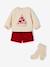 Baby girls' sweatshirt, shorts and tights set red - vertbaudet enfant 