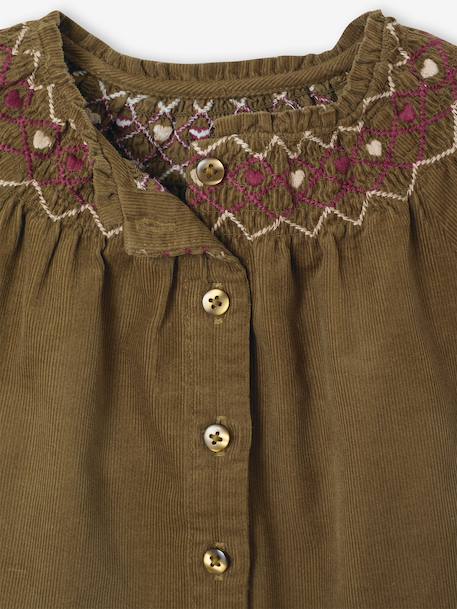 Corduroy blouse for baby girls olive - vertbaudet enfant 