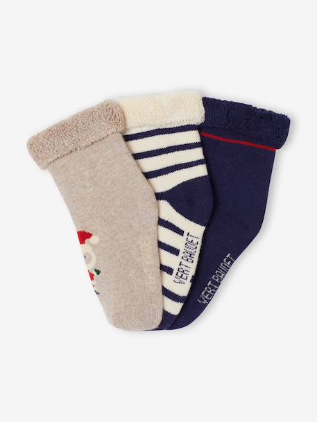 Lot de 5 chaussettes bébé noël marine - vertbaudet enfant 