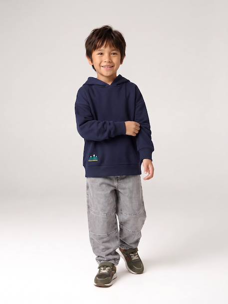 Hooded sweatshirt for boys marl red+navy blue - vertbaudet enfant 