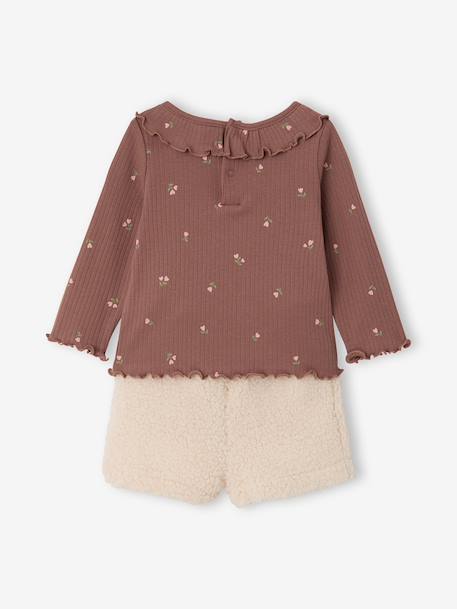 T-shirt and shorts set for baby girls chocolate - vertbaudet enfant 
