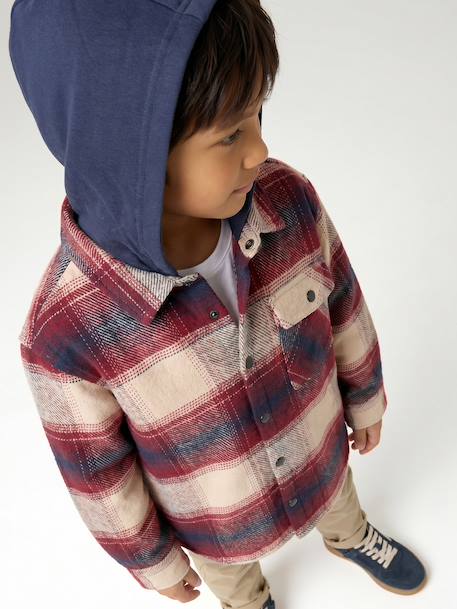 Chemise à capuche garçon bordeaux - vertbaudet enfant 