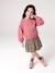 Dual Fabric Dress for Girls anthracite+ecru+mauve+sage green - vertbaudet enfant 
