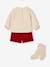 Baby girls' sweatshirt, shorts and tights set red - vertbaudet enfant 