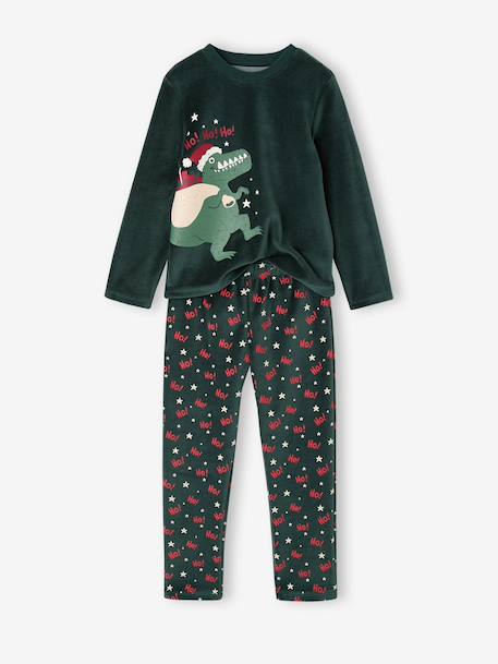 Velour pyjamas for boys fir green - vertbaudet enfant 